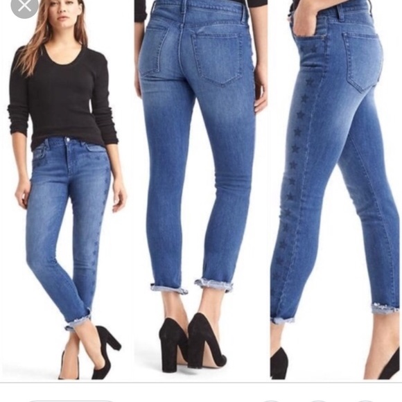 GAP Denim - Gap 10” rise high waisted distressed skinny crops